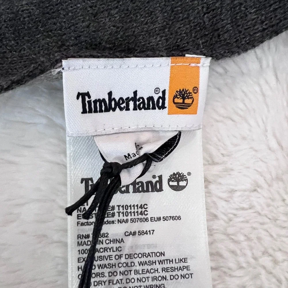Timberland Grey Charcoal‎ Logo Knit Scarf T101114C Long Scarf New With Tags